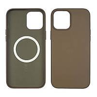 Чехол Leather Case with MagSafe для Apple iPhone 12 Pro Max 09 серый