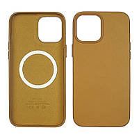 Чехол Leather Case with MagSafe для Apple iPhone 12/ 12 Pro 05 песочный