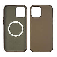 Чохол Leather Case with MagSafe для Apple iPhone 12/12 Pro 09 сірий