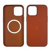 Чехол Leather Case with MagSafe для Apple iPhone 12/ 12 Pro 13 коричневый