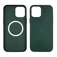 Чехол Leather Case with MagSafe для Apple iPhone 12/ 12 Pro 14 тёмно-зелёный