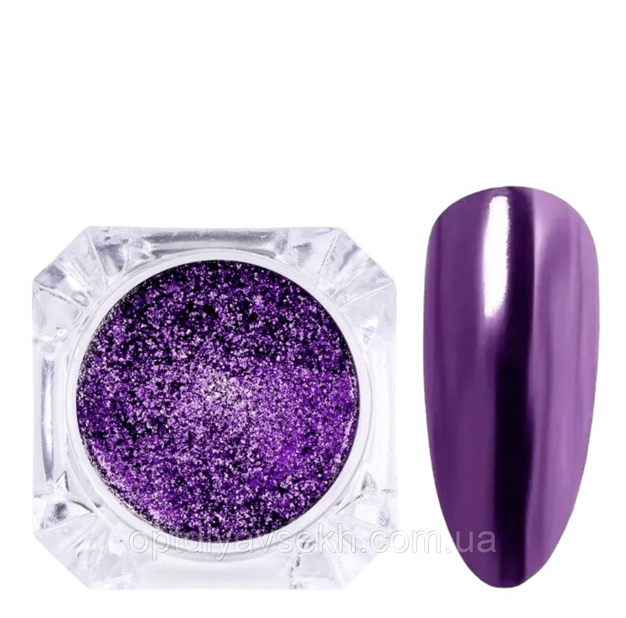 Дзеркальна втирка Night Charm Purple для дизайну нігтів, фіолетова