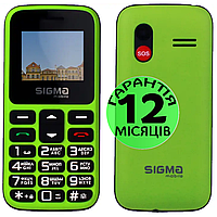 Мобильный телефон Sigma mobile Comfort 50 HIT2020 зеленый, кнопочный, с фонариком, "бабушкофон", сигма