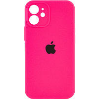 Чехол Silicone Case Full Camera Protective (AA) для Apple iPhone 12 mini (5.4") Розовый / Barbie pink