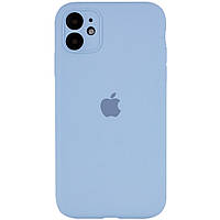 Чехол Silicone Case Full Camera Protective (AA) для Apple iPhone 12 mini (5.4") Голубой / Lilac Blue