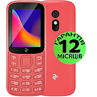 Мобильный телефон 2E E180 2019, красный, кнопочный, Bluetooth, камера, маленький, на 2 сим-карты