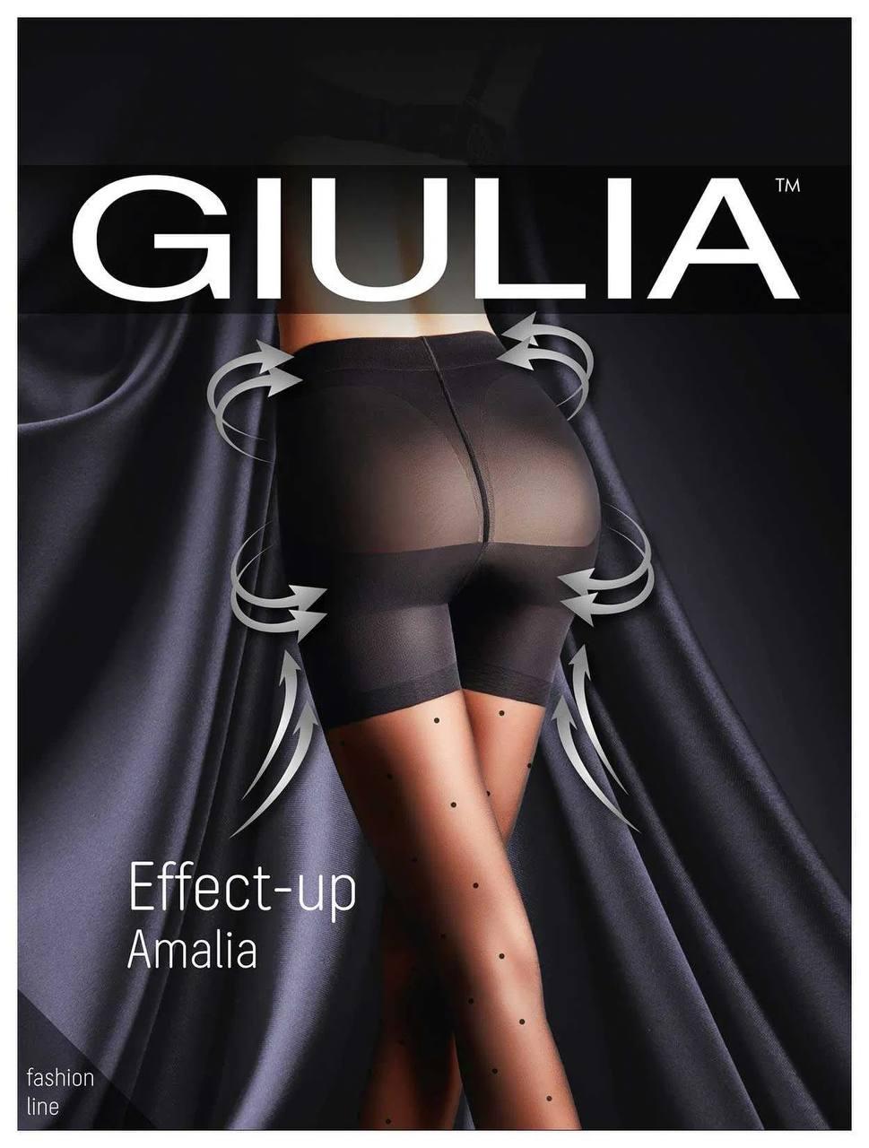 Колготки 40 ден в горошок з утягуючими шортиками з ефектом Push-Up Giulia Effect-Up Amalia 40 чорного кольору розмір 2