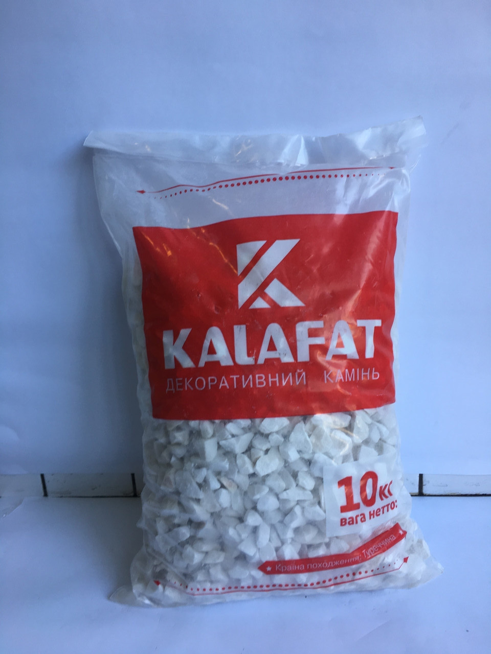 Декоративний камінь — Біла мармурова крихта, фракція 12–18 мм,10 кг