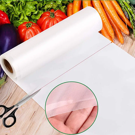 Пакети для вакууматора рифлені в рулоні 25x500 см гофровані для вакуумного пакувальника, фото 1