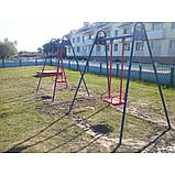Гойдалки одинарні металеві для дитячого майданчика та приватного будинку, фото 2