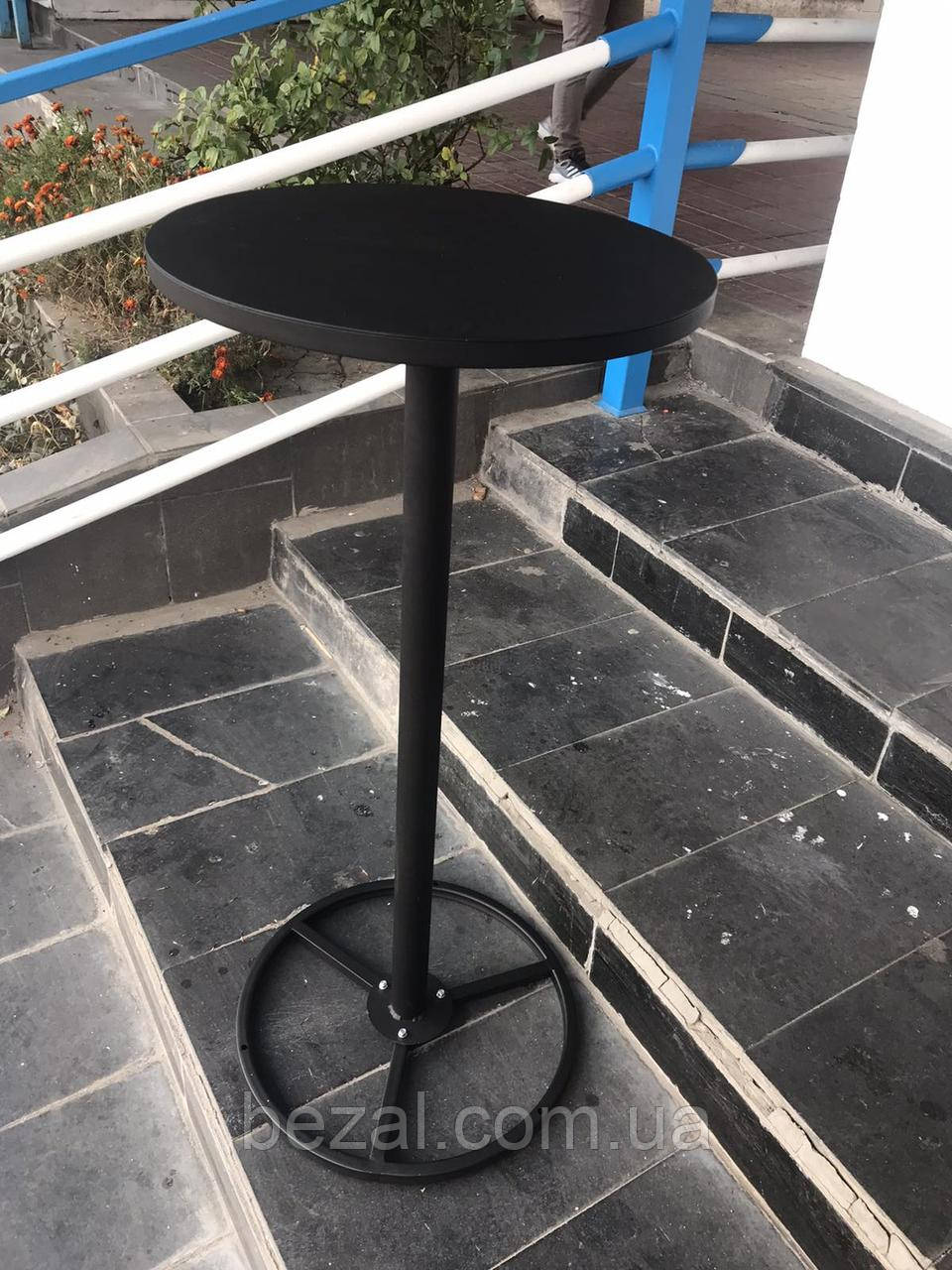 Стіл круглий металевий виносний 600х1100 чорний OL479/1, фото 1
