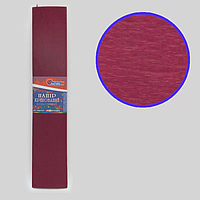 Гофрированная бумага " Бордовый "50*200 см 55%, 20г/м2 жатка креп гофра Krepina креповая бумага