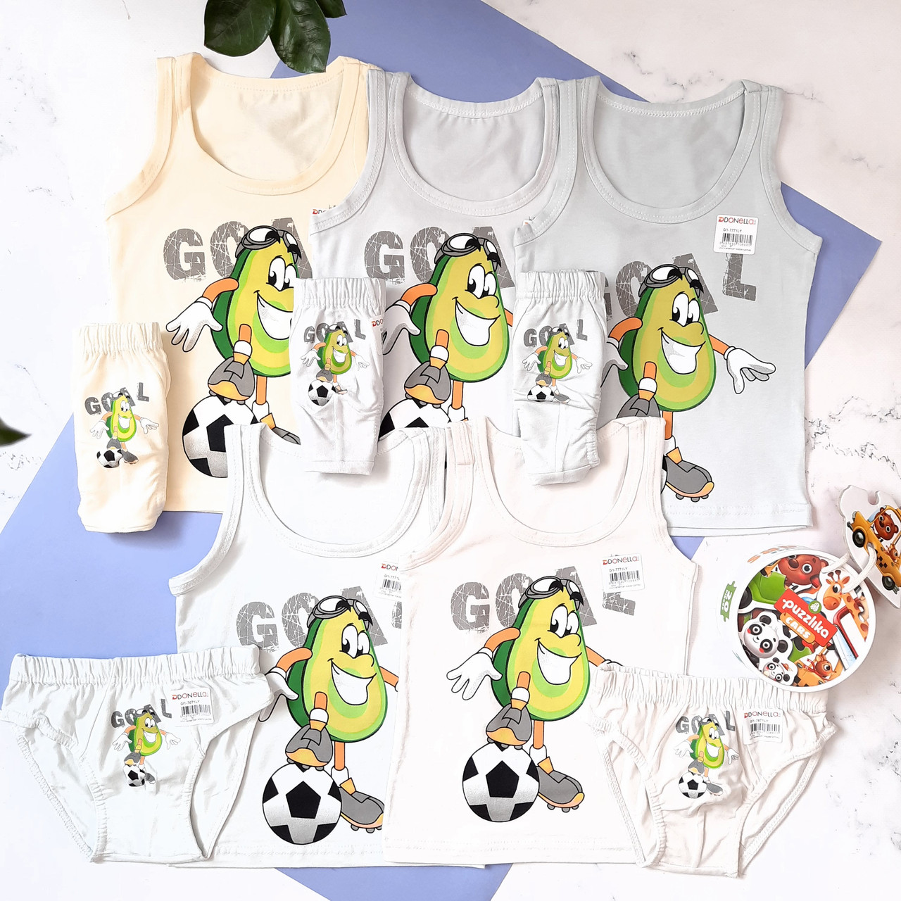 Набір білизни для хлопчика донелла від 0 до 7 років Donella комплект майка труси для хлопчика ціна за 1шт, фото 1