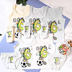 Набір білизни для хлопчика донелла від 0 до 7 років Donella комплект майка труси для хлопчика ціна за 1шт