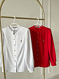 Жіноча блузочка з перловими ґудзиками Софт червона (різні кольори) см мл, фото 7