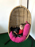 Садовое подвесное кресло-кокон из натурального ротанга