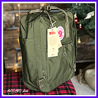 Школьный рюкзак Fjallraven Kanken Classic 16l khaki green / ранец Канкен классик 16л хаки зеленый