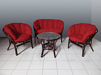 Комплект мебели Таврия Фуларм Ред из натурального ротанга софа, 2 кресла и кофейный столик