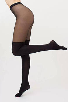 Колготки 60 ден з імітацією високих ботфордів Giulia Pari 60 (16) чорного і синього кольорів розміри 2 3 4