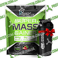 Гейнер Powerful Progress Super Mass Gainer 4000 г Strawberry Полуниця