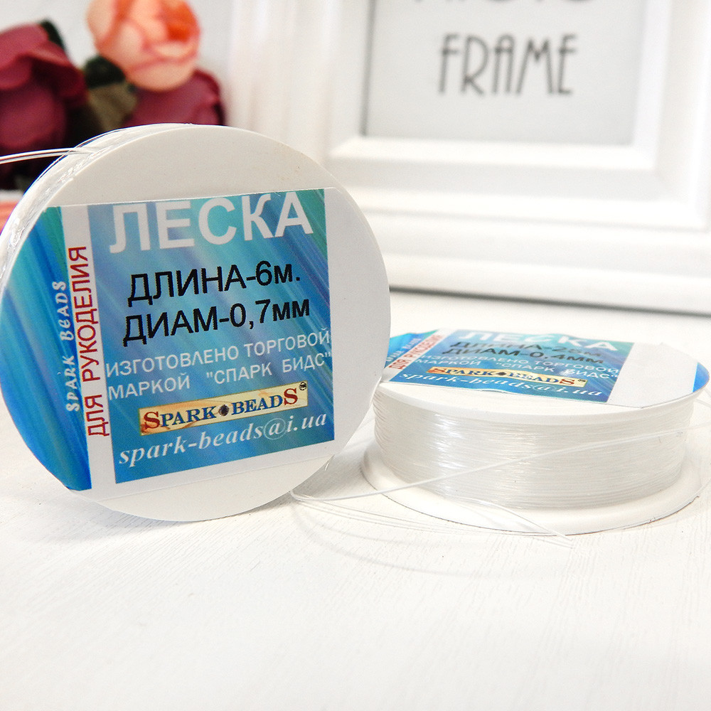 Волосінь (мононитка) товщиною 0,7 мм, 6 метрів, прозора