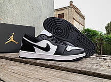 Чоловічі кросівки Nike Air Jordan 1 Low Black White чорні з білим, фото 5