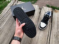 Чоловічі кросівки Nike Air Jordan 1 Low Black Grey чорні з сірим, фото 4