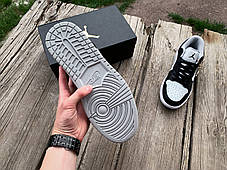 Чоловічі кросівки Nike Air Jordan 1 Low Black Grey White чорні з сірим, фото 4