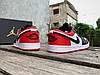 Чоловічі кросівки Nike Air Jordan 1 Low Black White Red чорні з червоним, фото 7