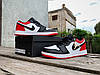 Чоловічі кросівки Nike Air Jordan 1 Low Black White Red чорні з червоним, фото 11