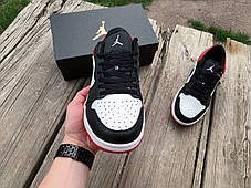 Чоловічі кросівки Nike Air Jordan 1 Low Black White Red чорні з червоним, фото 3