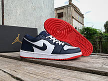 Чоловічі кросівки Nike Air Jordan 1 Low Black White Red сині з червоним, фото 5
