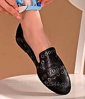 Туфлі жіночі чорні еко нубук Балетки