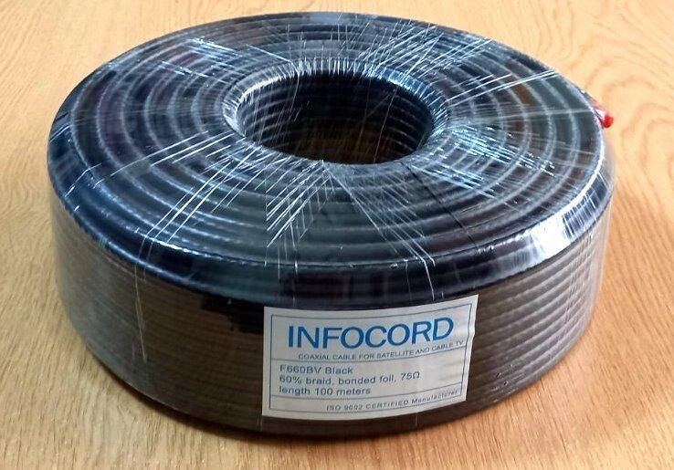 Кабель коаксіальний Infocord RG-6U F660BV 75 Ом, чорний