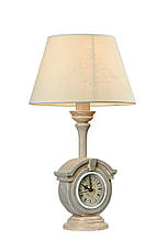 Настільна лампа з годинником 42 см абажур із текстилю з малюнком, фото 2