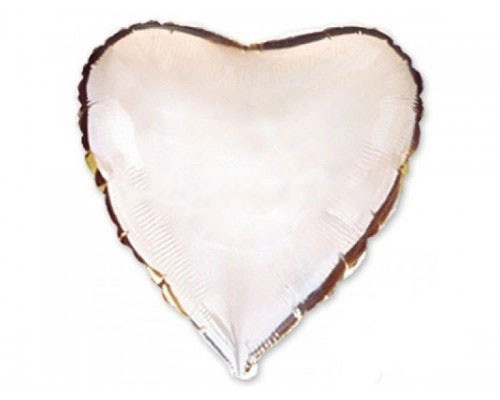 Фольгована куля "Серце" 18`, колір - срібло, фото 1