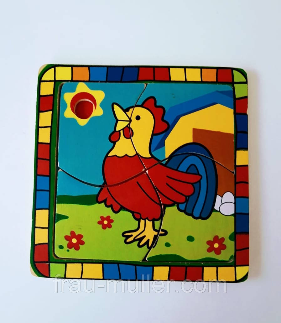 Дерев'яні розвиваючи  пазли  для малюків "Півник"  Німеччина, фото 1