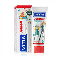 VITIS JUNIOR гель-паста для детей с ксилитом и фтором 1450 ppm, вкус Tutti-Frutti (6-12 лет), 75 мл