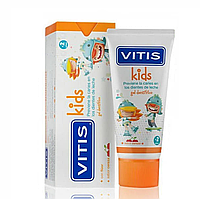 VITIS KIDS гель-паста для детей, с ксилитом и фтором 1000 ppm, вкусом вишни (2-6 лет), 50 мл