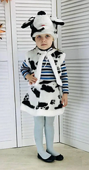 Карнавальний костюм СОБАЧКА ДАЛМАТИНЕЦЬ для дівчинки 3-6 років, 104-116 см, дитячий костюм собаки маскарадний