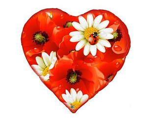 Фольгована куля Серце "Маки" 18 '(45см)