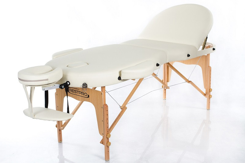 Restpro vip oval 3 бежевий переносний масажний стіл (кушетка)