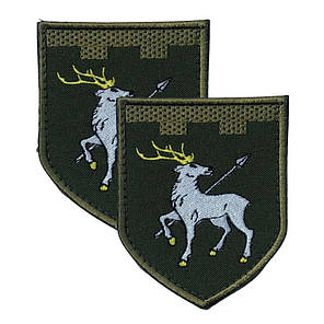 Шеврон на липучці 123 окрема бригада територіальної оборони 7,3х9 см вишитий патч нашивка, фото 2