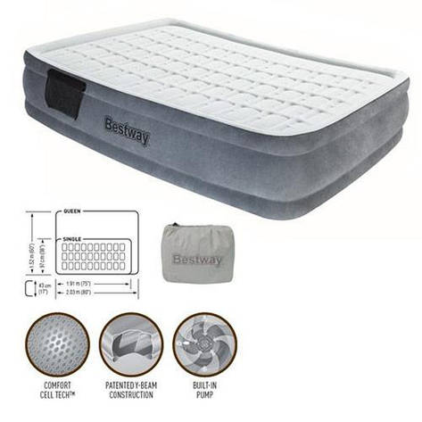 BestWay 67558 - надувна ліжко Pillow Rest Mid-Rise Bed 191х97х43см, фото 1