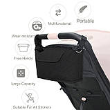 Сумка-органайзер для коляски/для мами з кріпленням на ручку коляски та шлейкою Baby Goods чорна (GS-62957), фото 7