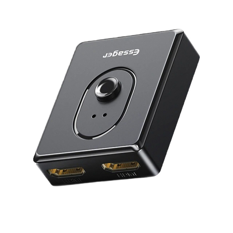 HDMI-перемикач/сплітер 2 входи/1 вихід аудіо-відео 4K/3D/HD/1080P Essager чорний (GS-59737)