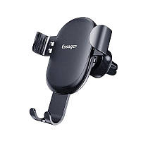 Тримач/підставка для телефона в машину з кріпленням на повітропровід Essager чорний (GS-59393)