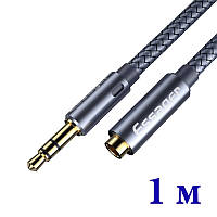 Аудио кабель/удлинитель AUX 3.5 мм HI-FI  длина 1 метр male/female папа/мама в нейлоновом оплете Essager