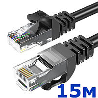 Патч-корд кабель 15 метрів для інтернету Cat 6 RJ45 високошвидкісний Essager (GS-59246)