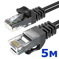 Патч корд кабель 5 метров для интернета Cat 6 RJ45 высокоскоростной Essager (GS-59243)